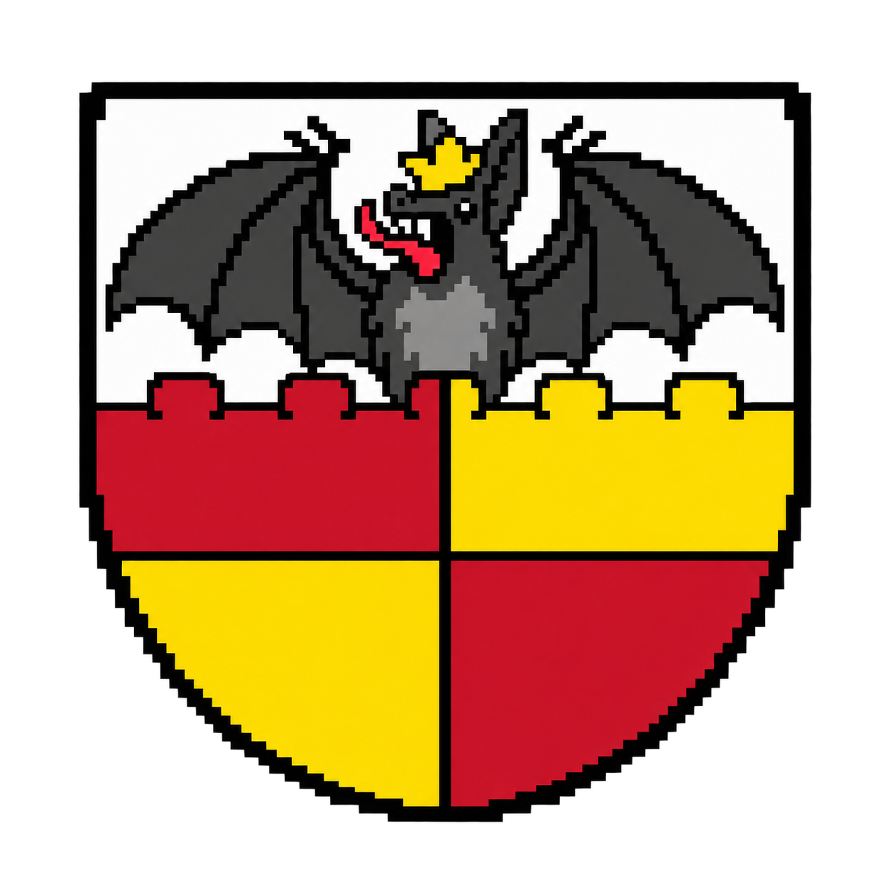Hildesheimer Fledermauswappen in Pixeloptik